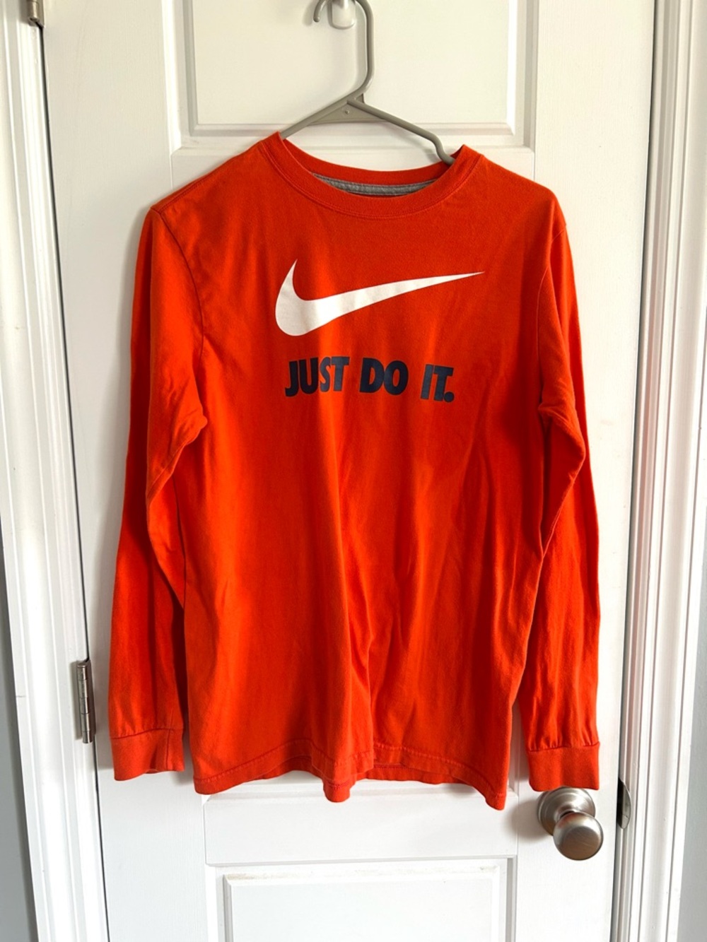 Nike Boys XL Orange "Just Do It" Long Sleeve Graphic Tee